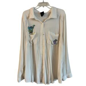 Torrid Disney Pixar Monsters Inc White Button Up Long Sleeve Shirt Size 3X